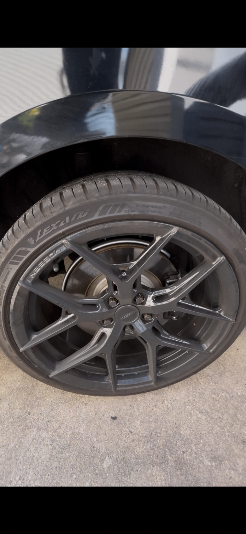 Wheels & tire shine — before