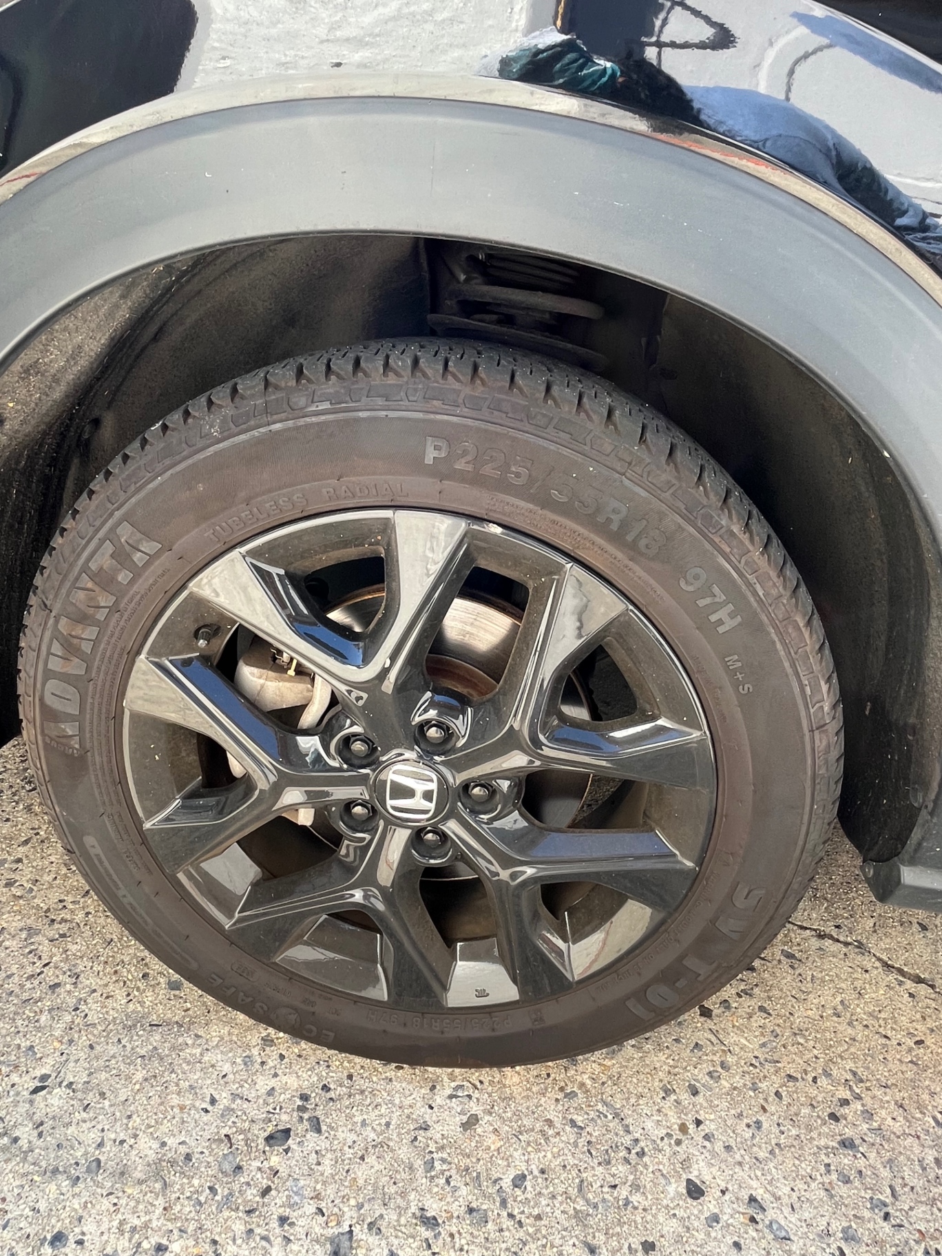 Wheel & tire detail — before